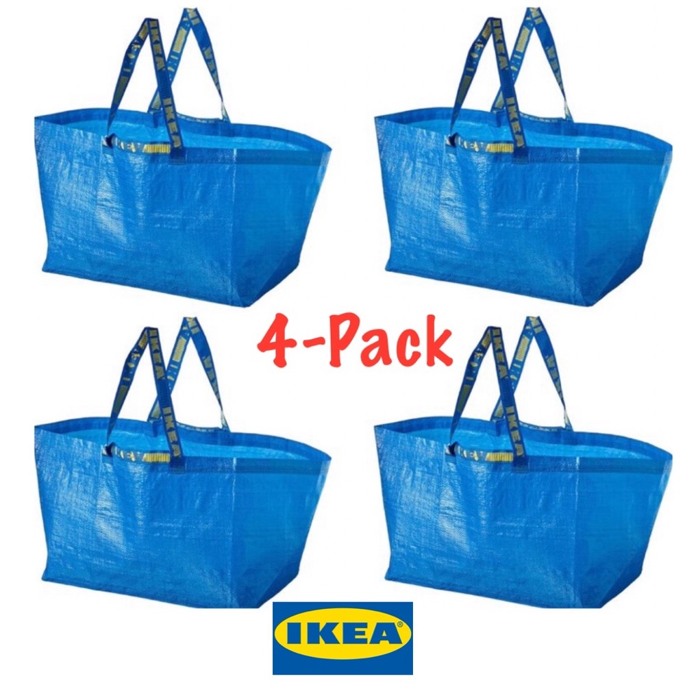 🌀4-PACK🌀 Shopping Bag Frakta Laundry Tote Bag Ikea Bag 19 Gallon 4 Pack